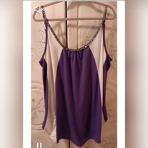 Lovely Purple with Sequined Neckline Top